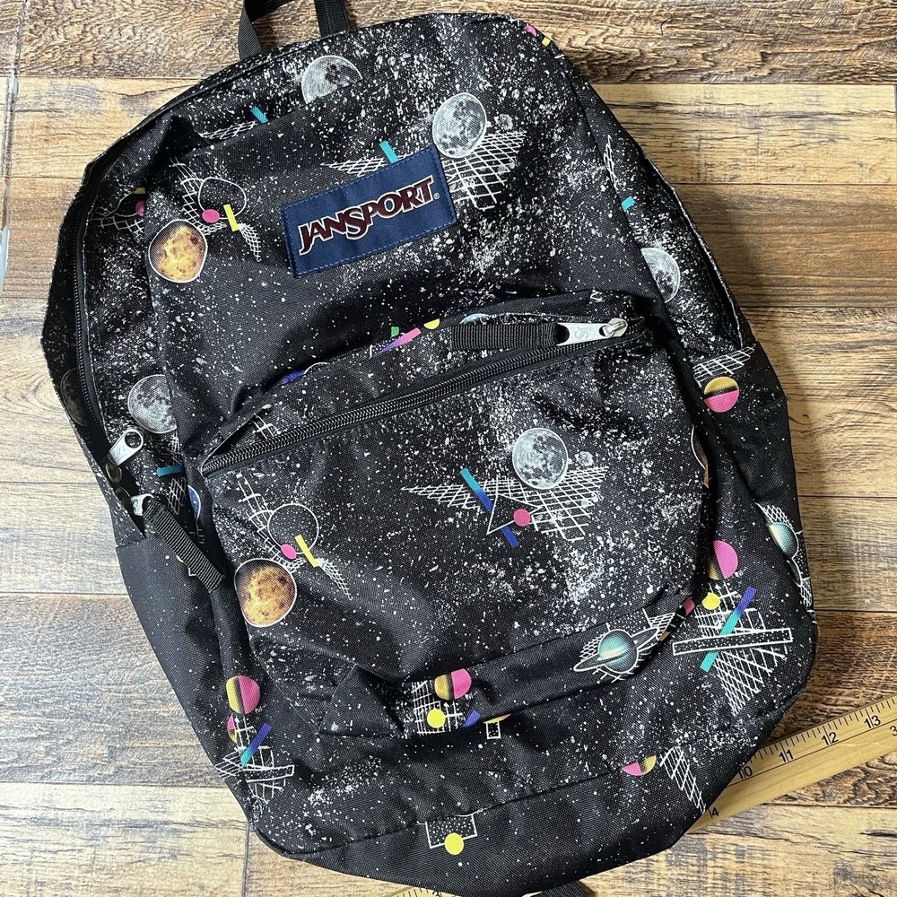 Jansport SuperBreak Backpack Space Metrics Galaxy Planets Unisex School'